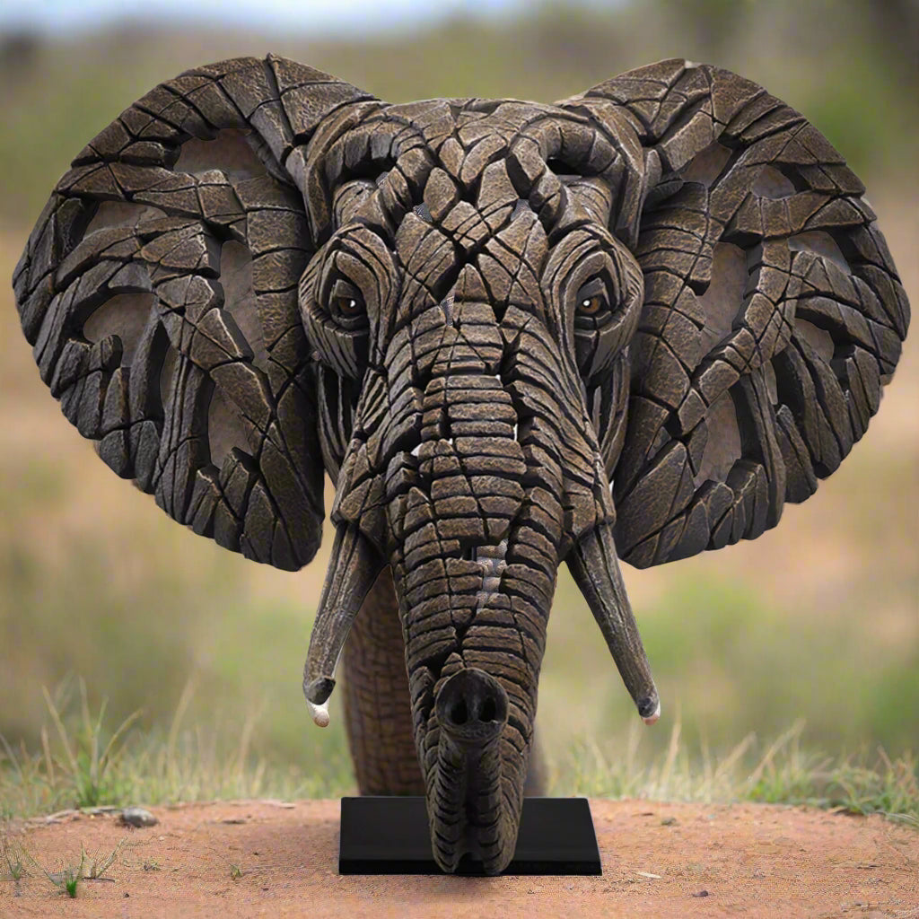 African Elephant Bust by Edge Sculpture