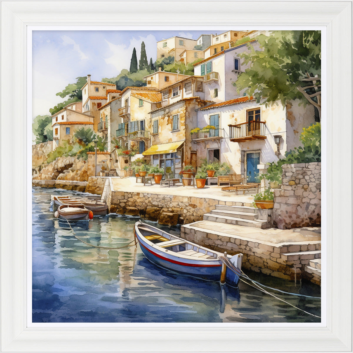 By the Mediterranean Sea framed print by Roozbeh