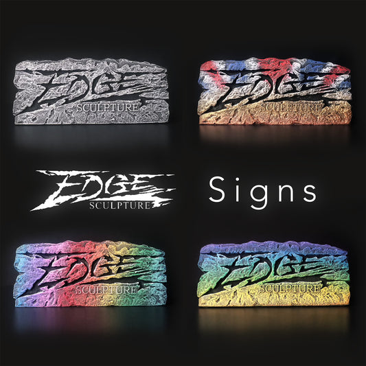 Edge Sculpture Signs in different colours by Matt Buckley