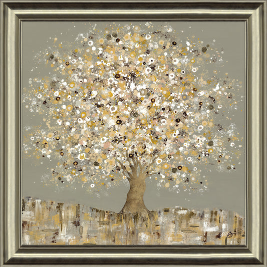 Golden Glow Tree framed print by Sara Otter