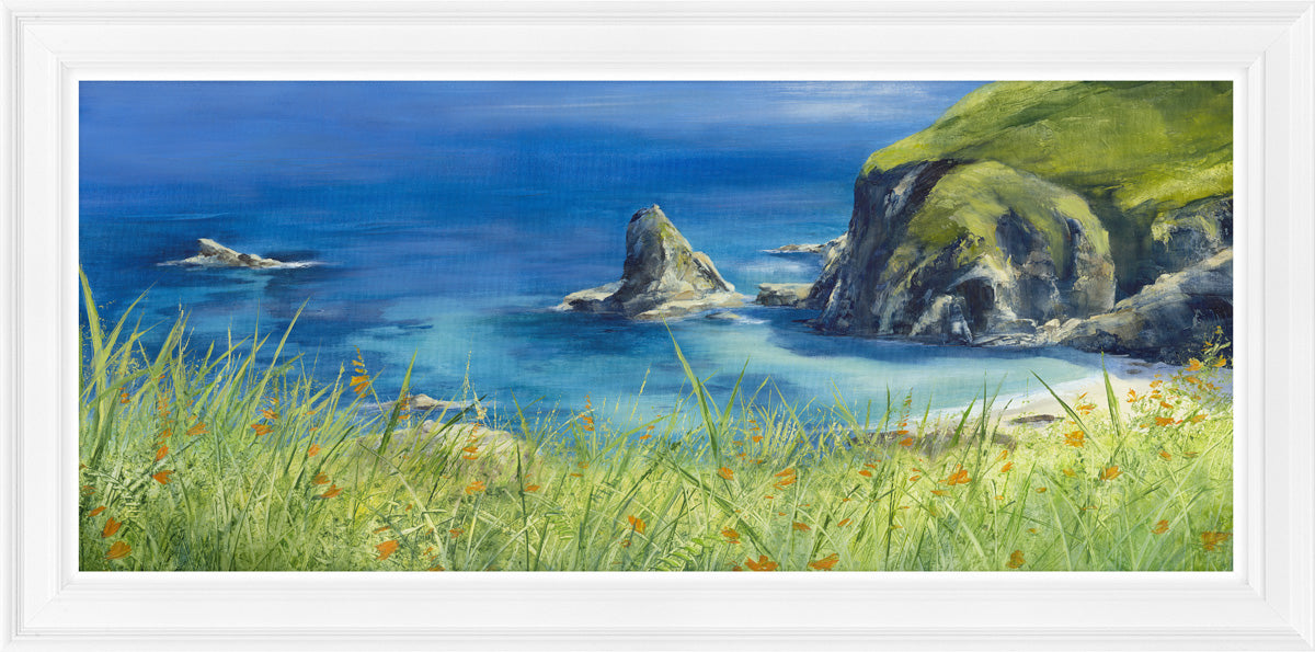 Sapphire Seas framed print by Heather Howe