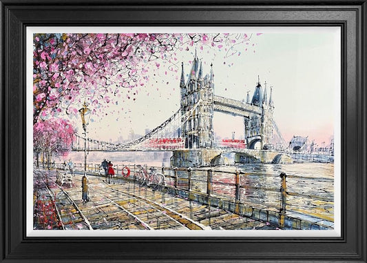 Towers Under the Blossom framed limited edition by Nigel Cooke