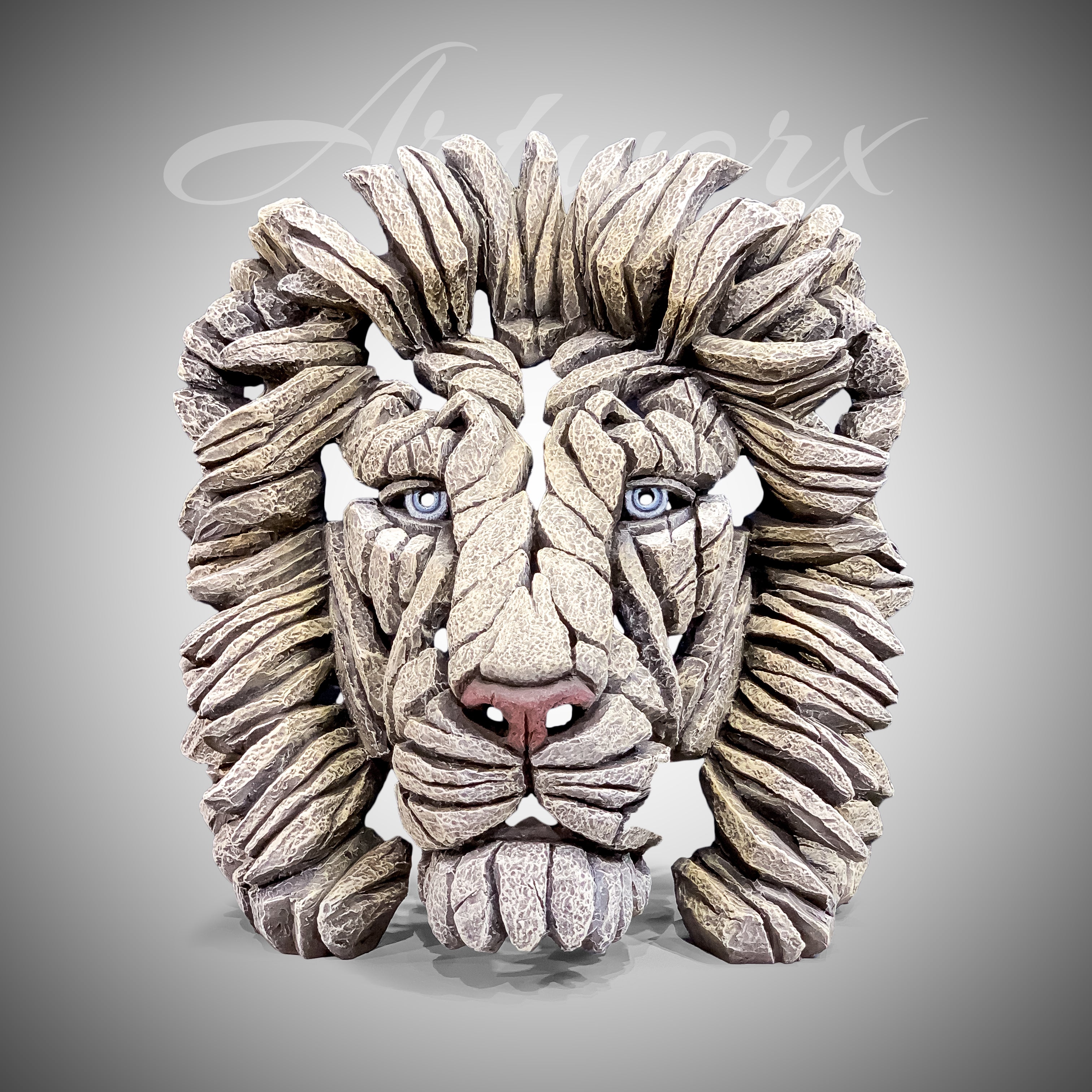 Lion Bust White From Edge Sculpture By Matt Buckley – Artworx Gallery